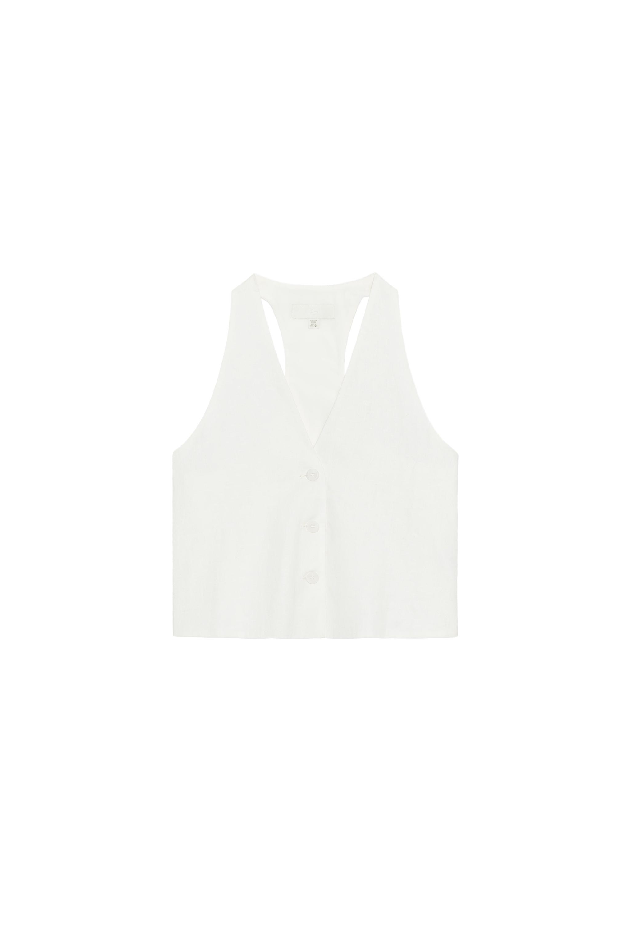 GILET BOUTONS ET LIN